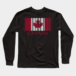 Canada Flag Barcode Canadian Pride Long Sleeve T-Shirt